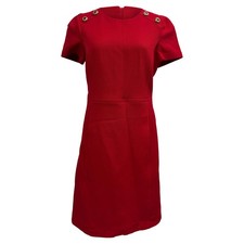 Prada Short Sleeve Mini Dress In Wool Women Red Size 40