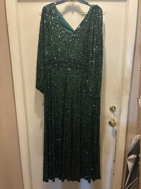ebay green sequin dress Emerald Green Prom Dress