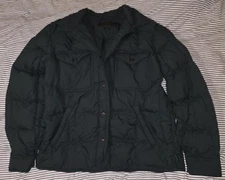 Filson Goose Down Shirt Jac Mens Medium M Green Jacket Winter Puffer