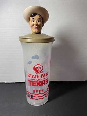 BIG TEX 3D Character State Fair Souvenir Water Bottle Collectible No Straw Mint