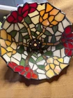 Vintage Tiffany Style Stained Glass Lamp Shade 5” Tall 7” Wide