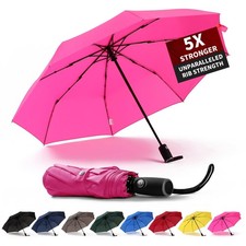 Windproof Travel Umbrella, Auto Open Close Lightweight Compact Portable Backp...
