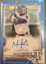 2021 Bowman Sapphire Maximo Acosta Chrome Rookie Auto #BSPA-MAC