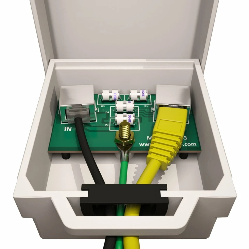 Outdoor Ethernet Thunder Lightning Surge Protector for PoE+ Gigabit 1000Mbs - LA - Image 3 of 4