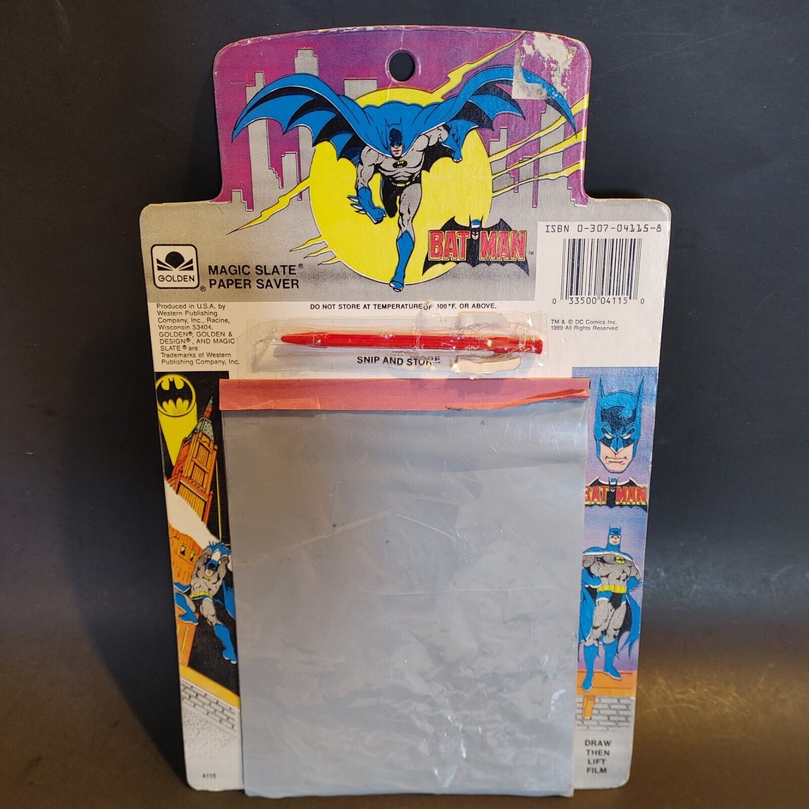 Vintage BATMAN MAGIC SLATE Paper Saver New Golden 1989