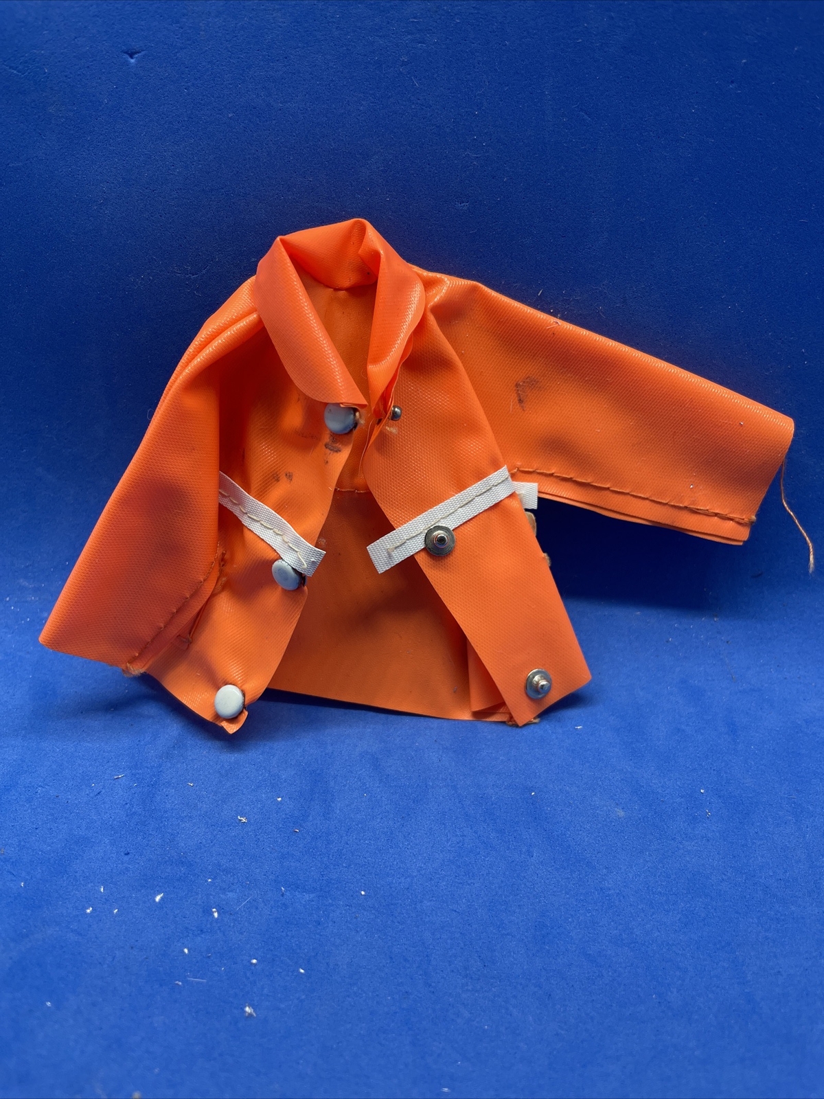 Vintage Orange Rubber Raincoat Outfit for Barbie Doll-image