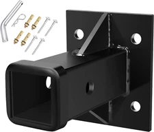 DACK Hitch Wall Mount, Bolt-On Receiver Tube Adapter, 2 Inch Opening Hitch Plate