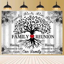 Family Reunion Backdrop for Family Reunion Decorations Black and White Family...