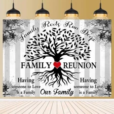 Family Reunion Backdrop for Family Reunion Decorations Black and White Family...