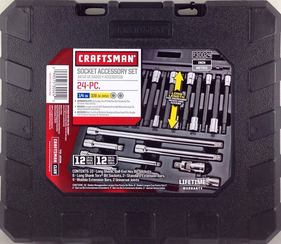 Craftsman 24 Piece Reach and Access Torx & Hex Accessory Set 30024 Free Shipping - Image 4 of 4