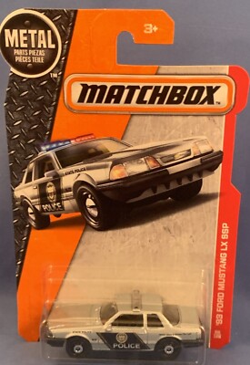 2015 Matchbox #66/125 '93 Ford Mustang LX SSP Police Car Silver