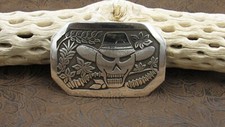 Skull Cowboy Plants Belt Buckle 