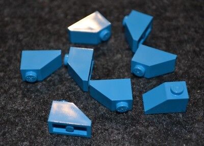 8 1x2 Dark Azur Standard Slope / Roof Brick Bricks ~ Lego ~ NEW Blue