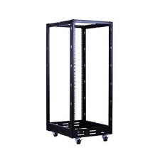 25U Open Frame Server Rack   Heavy Duty 4 Post Adjustable Depth with Caste