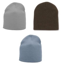 Knit Skull Cap Uncuffed Short Beanie Hat Hats Snowboard Winter Ski watchcap NEW