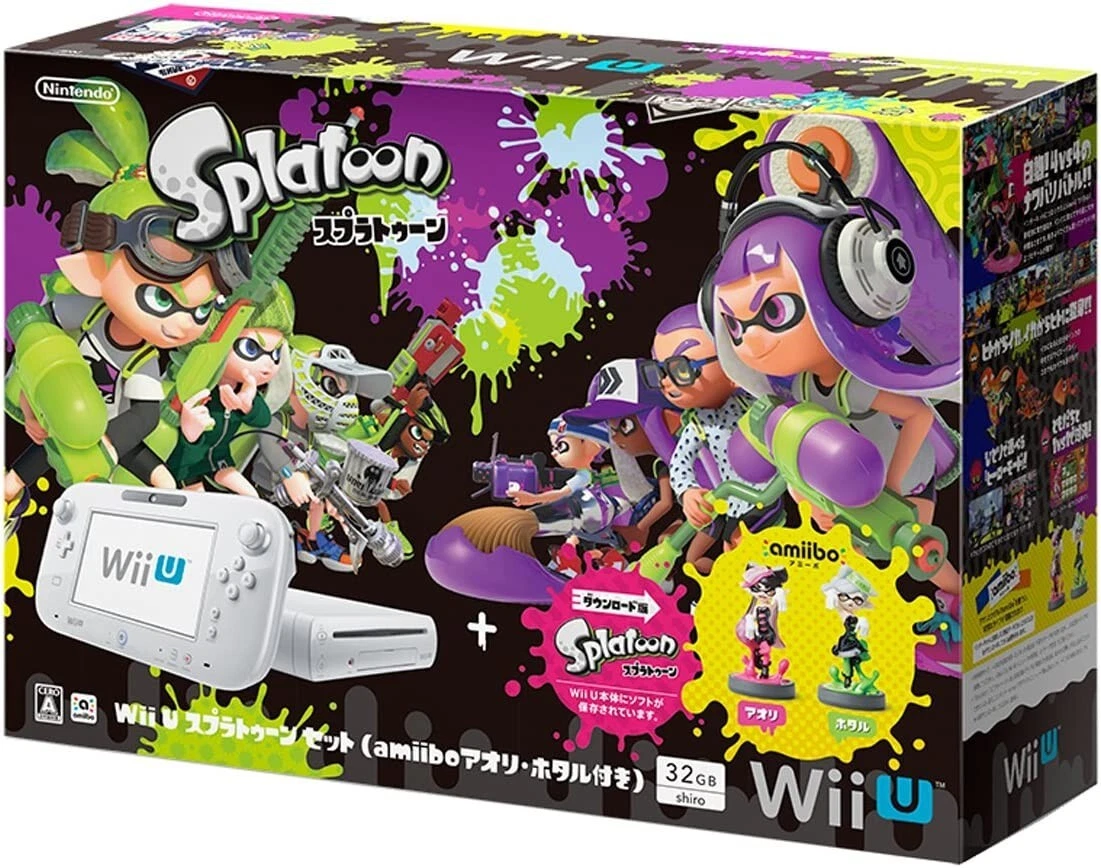 Nintendo Wii U Splatoon set with amiibo Aori & Hotaru From Japan