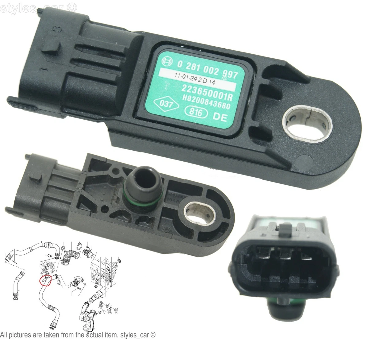 0281002997 Renault Nissan Dacia Manifold Map Air Flow Pressure 