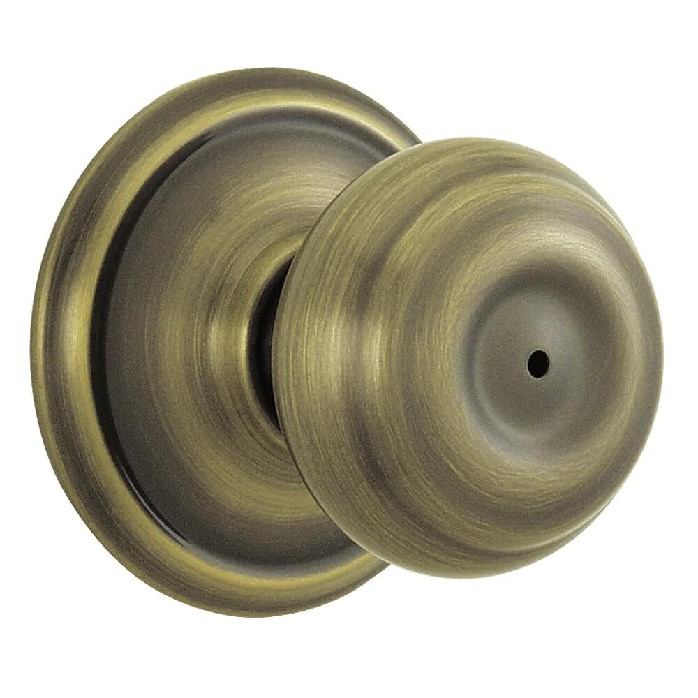 Schlage Georgian Antique Brass Privacy Bed/Bath Door Knob Model #F40 GEO 609