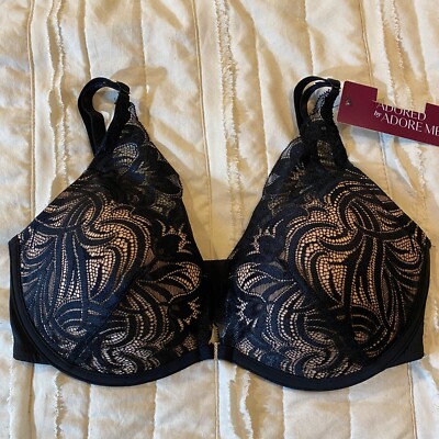 Adored By Adore Me Bra 34D Black Lace Layla Push Up Underwire NWT