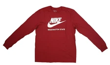 Nike Tee Washington State Core Long Sleeve T-Shirt Crimson Red Swoosh Adult L