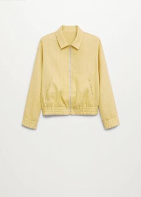 Neu mit Etikett Mango Damenjacke 100 % Leinen UK-Größe 8 (S) UVP: 69,99 £