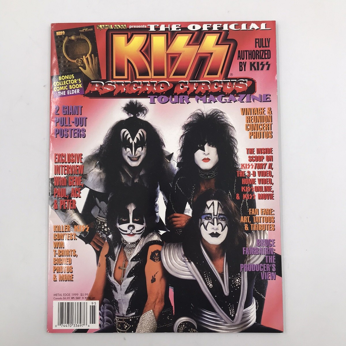 Metal Edge Kiss Psycho Circus Tour Magazine 1999 w/ Posters The