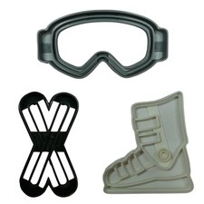 SNOW SKIING SKI GEAR SET OF 3 COOKIE CUTTERS MADE IN USA PR1981
