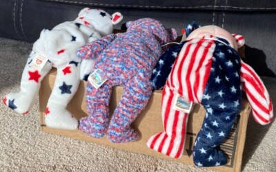 柔らか手触り大きめ【星条旗のクマ】Beanie baby Ty ビーニーズ Ultra Rare Patriotic TY Beanie Baby USA Bears Collection w