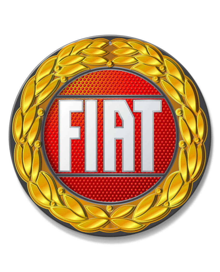 Fiat 1966 - 1967 Emblem Round Aluminum Sign - 14 colors - Made USA - Italian Car - Picture 1 of 1