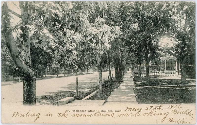Antique 1905 Postcard Victorian-Era Houses Residential Neighborhood Boulder CO