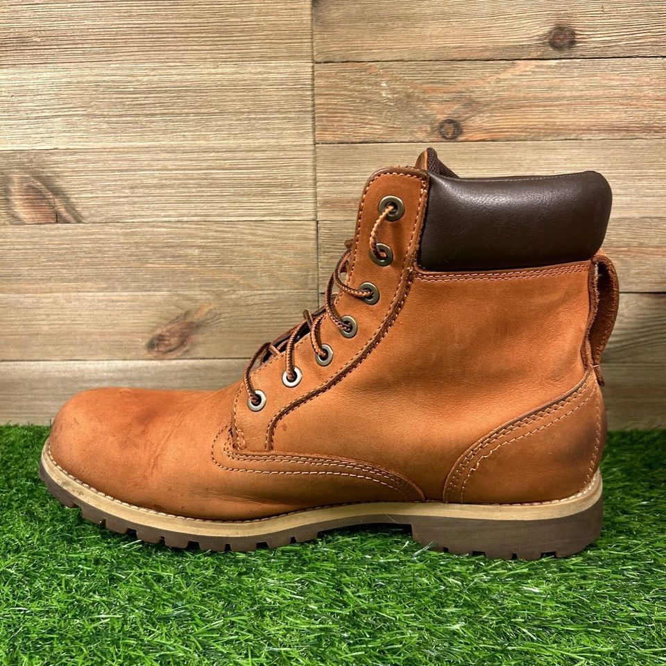 Timberland Villa Botas Batata Hombres 11 Naranja/Marrón Cuero Trabajo A14ma Foto 4 de 4