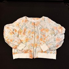 Candie's White Pastel Floral Bomber Jacket sz Junior Large