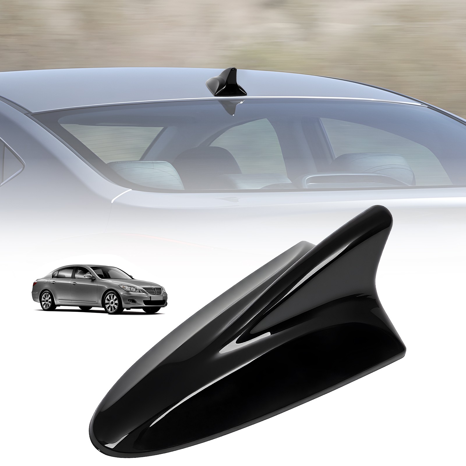 Shark Fin AM/FM Fin Antenna Cover Pearl Black For Hyundai Genesis Sedan 2008-13