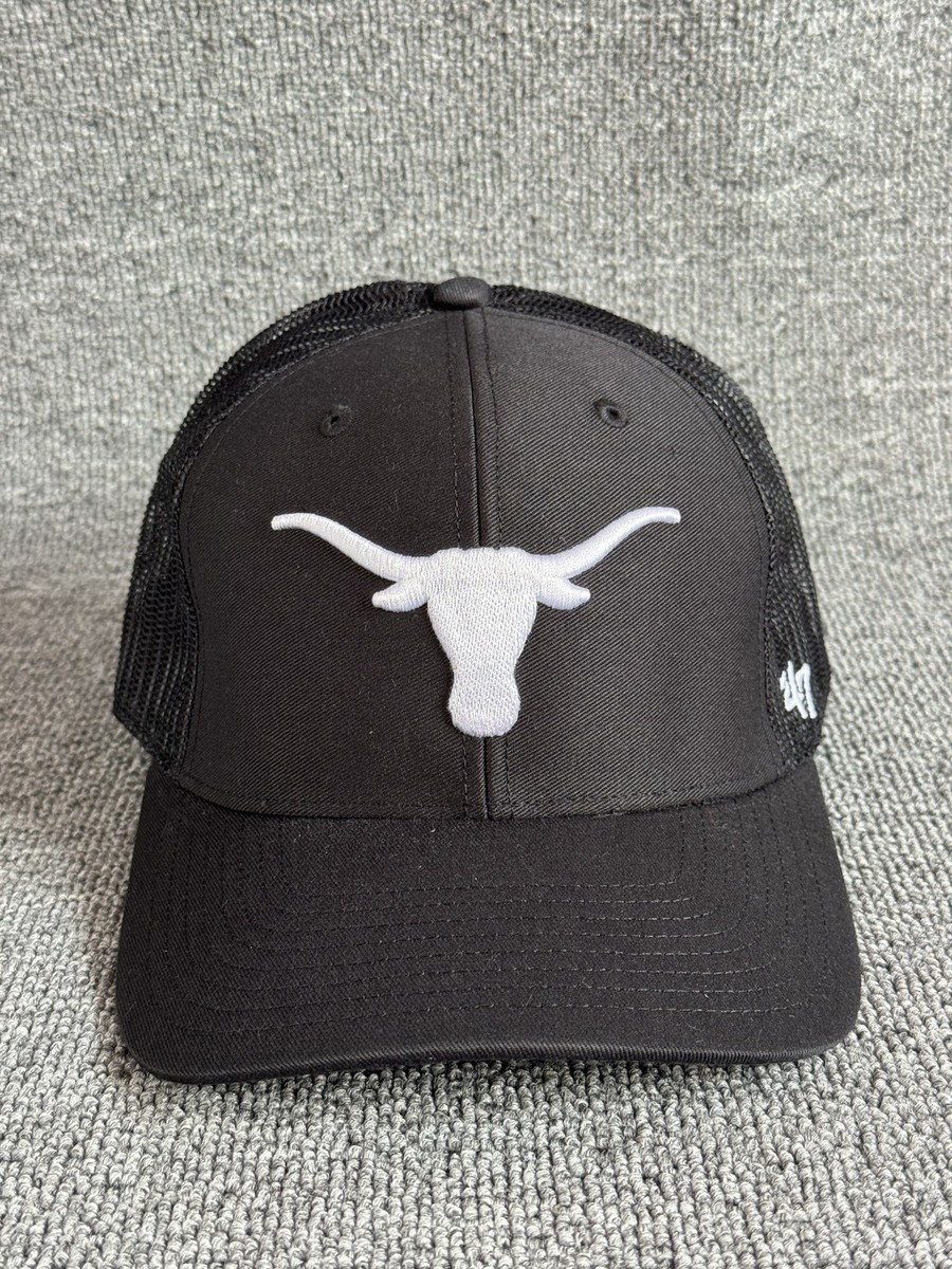 '47 Brand Texas Longhorns Trucker Snapback Hat Black White NCAA OSFA Mesh Back