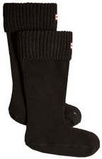 Hunter Unisex Recycled Half Cardigan Tall Boot Socks - Black