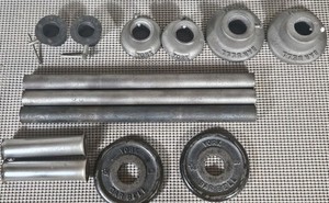 YORK COLLARS, BARS & WEIGHTS, (2 Taiwan Collars) Mixed Lot