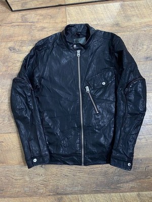 G-Star RAW Mens Jacket Revend 3D Slim PL Black Size L Faux Leather Moto Biker