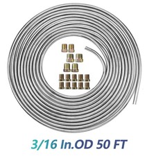 1 Brake Line Tubing Kit Flexible Double Galvanized Steel 50 Ft. 316 16 Fitting
