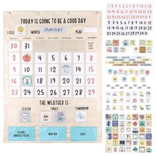 The Peanutshell 11003WH Learning Calendar Wall Chart - Good Day for Toddlers