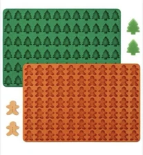 Christmas silicone molds with mini christmas tree and gingerbread shap