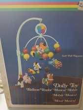 Vintage 1980 Dolly Toy Raggedy Ann  Andy Musical Mobile Circus Original Box 613