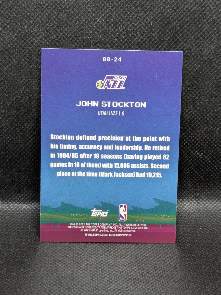 2025-2026 Topps Basketball John Stockton 8-Bit Ballers #8B-24 Utah