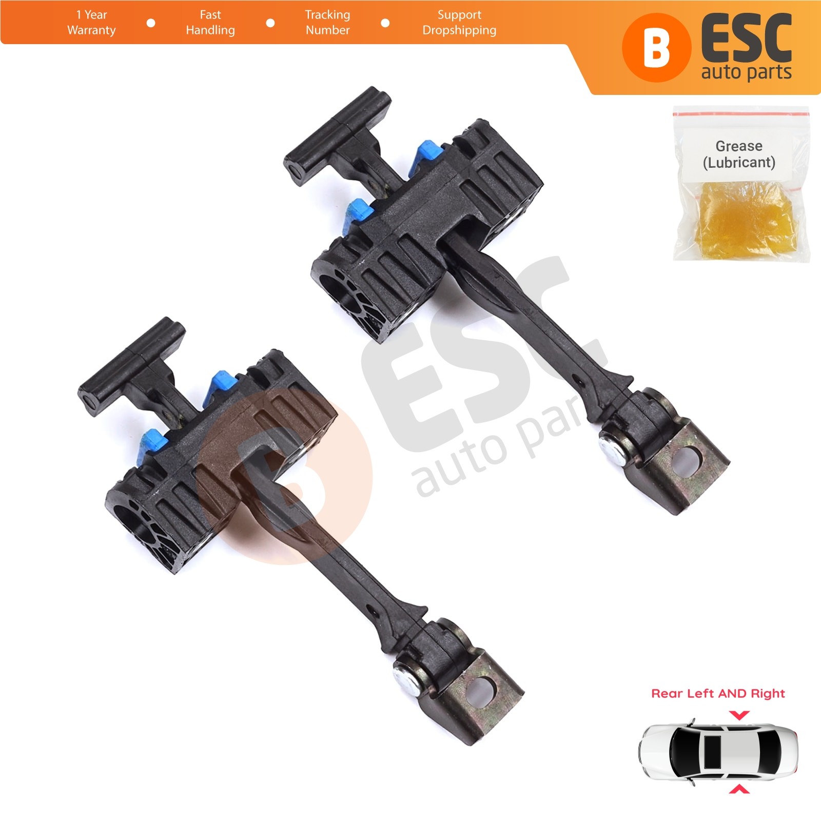 2X Rear Door Hinge Stop Check Assy Limiter for Seat Ibiza MK4 6J 6P ST 2008-2017