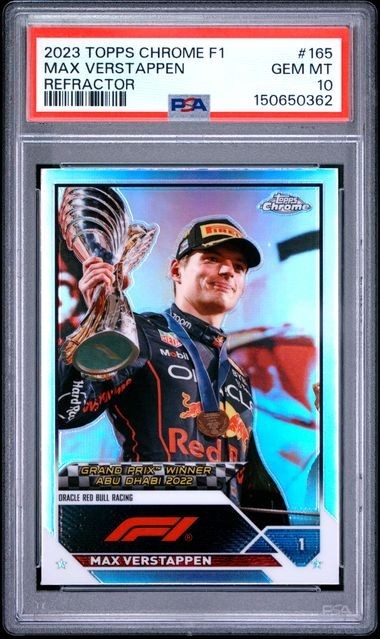 Max Verstappen 2023 Topps Chrome F1 REFRACTOR #165 PSA 10 GEM MT