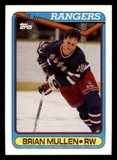  292 Brian Mullen 19 Rangers 1990 Topps Hockey Sports Trading Card 