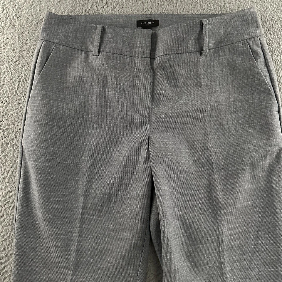 Ann Taylor Factory Womens Pants Gray Size 4 Career Office Work Polyester Blend - Image 2 of 4