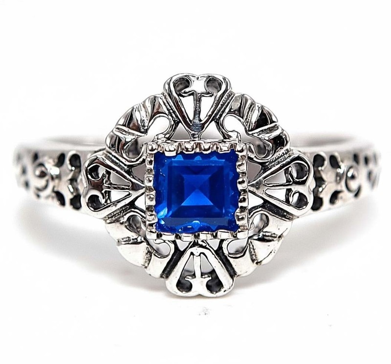 1CT Heat Treated Kyanite 925 Sterling Silver Filigree Ring Jewelry Sz 6 PC12-3
