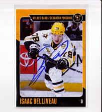 ISAAC BELLIVEAU autographed '24/25 WILKES-BARRE SCRANTON PENGUINS team card