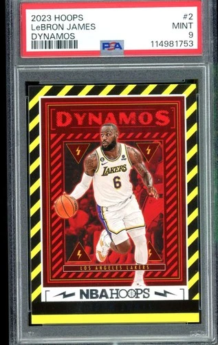 LeBron James Card 2023-24 Hoops Dynamos #2 PSA 9