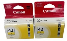 Lot of 2 Canon CLI-42 Yellow Ink Cartridge
